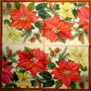 085 Christmas Flowers - 3-ply (cream/Edge grün) - Ihr